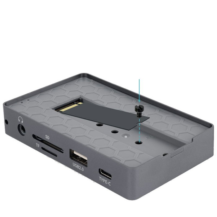 Tooq Docking USB Tipo-C TQE-2242G con Ranura SSD M.2 y Hub 10 en 1 Gris Tooq Docking USB Tipo-C TQE-2242G con Ranura SSD M.2 y Hub 10 en 1 Gris